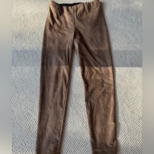 Lysse Light Chocolate Faux Suede Leggings.  Size M